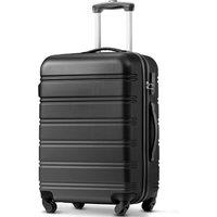 24" 4-Wheel ABS Hard Shell Travel Trolley Suitcase with Telescoping Handle, Luggage with Secure Combination Lock, 45L 28W 69H cm, Black Aosom.UK