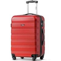 24" 4-Wheel ABS Hard Shell Travel Trolley Suitcase with Telescoping Handle, Luggage with Secure Combination Lock, 45L 28W 69H cm, Red Aosom.UK