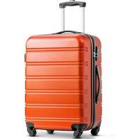 24" 4-Wheel ABS Hard Shell Travel Trolley Suitcase with Silent Wheels, Luggage with Secure Combination Lock, 45L 28W 69H cm, Orange Aosom.UK