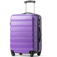 24" 4-Wheel ABS Hard Shell Travel Trolley Suitcase with Adjustable Handle, Luggage with Secure Combination Lock, 45L 28W 69H cm, Purple Aosom.UK