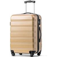 24" 4-Wheel ABS Hard Shell Travel Trolley Suitcase with Adjustable Handle, Luggage with Secure Combination Lock, 45L 28W 69H cm, Golden Aosom.UK