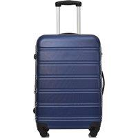 24" 4-Wheel ABS Hard Shell Travel Trolley Suitcase with Extendable Function, Luggage with Combination Lock, 45L 28W 69H cm, Deep Blue Aosom.UK