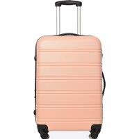 24" 4-Wheel ABS Hard Shell Travel Trolley Suitcase with Extendable Function, Luggage with Secure Combination Lock, 45L 28W 69H cm, Pink Aosom.UK