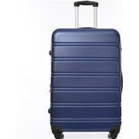 28" 4-Wheel ABS Hard Shell Travel Trolley Suitcase with Telescoping Handle, Luggage with Combination Lock, 52L 32W 78H cm, Deep Blue Aosom.UK