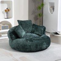 Lazy Sofa Bean Bag Chair with 3 Pillows, Memory Foam Filling, High Back, Ideal for Indoor and Outdoor Use, 108L x 108W x 52H cm, Green Aosom UK