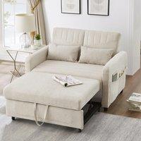 Adjustable Sofa Bed with 3-Level Backrest, Comfortable Couch for Small Apartments, Living Rooms, or Bedrooms, 112L x 169W x 59H cm, Beige Aosom UK