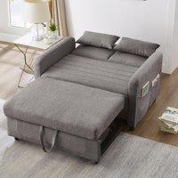 Adjustable Sofa Bed with 3-Level Backrest, Cozy Couch for Small Apartments, Living Rooms, or Bedrooms, 112L x 169W x 59H cm, Dark Grey Aosom UK