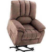 Power Lift Massage Chair with Heating Points, USB Ports, Side Pockets, Fullbody Vibration Electric Recliner Armchair, 92x94x105 cm, Brown Aosom.UK
