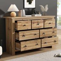 Modern Vintage Storage Cabinet with 7 Drawers, Versatile Sideboard for Living Room, Bedroom & Hallway, 152L x 40W x 88.5H cm, Wood Aosom UK
