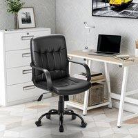 360 Swivel Computer Chair with Tilt High Back, Lock Function, Height Adjustable Ergonomic Office Desk Chair, 53L x 53W x 106H cm, Black Aosom.UK