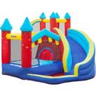 Outsunny 4 in 1 Kids Bounce Castle Large Inflatable House Trampoline Slide Water Pool Climbing Wall for Kids Age 3-8, 2.9 x 2.7 x 2.3m