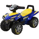 HOMCOM Kids Quad Bike Walker with Engaging Sound Effects, Sturdy PP Construction, Vibrant Yellow & Blue