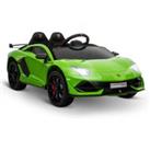 HOMCOM Compatible 12V Battery-powered Kids Electric Ride On Car Lamborghini Aventador Sports Racing 