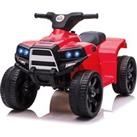 HOMCOM 6 V Kids Ride on Cars Quad Bike Electric ATV Toy for Toddlers w/ Headlights Battery Powered for 18-36 months Black+Red