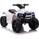 HOMCOM 6 V Kids Ride on Cars Quad Bike Electric ATV Toy Quad Bike for Toddlers w/ Headlights Battery Powered for 18-36 months White+Black