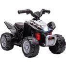 AIYAPLAY Honda Licensed Kids Quad Bike, 6V Electric Ride on Car ATV Toy with LED Light Horn for 1.5-3 Years, Black