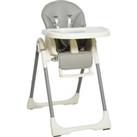 HOMCOM Foldable Baby High Chair Convertible to Toddler Chair Height Adjustable with Removable Tray 5-Point Harness Mobile with Wheels Grey
