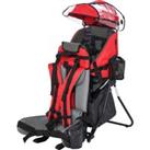 HOMCOM Baby Backpack Carrier Child Carrier with Ergonomic Hip Seat Detachable Rain Cover Adjustable Straps Stand for Toddlers Age 6 to 36 Months Red