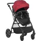 HOMCOM 2 in 1 Lightweight Pushchair w/ Reversible Seat, Foldable Travel Baby Stroller w/ Fully Reclining From Birth to 3 Years, 5-point Harness Red