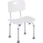 HOMCOM 8-Level Height Adjustable Bath Stool Spa Shower Chair Aluminum w/ Non-Slip Feet and Handle, Load Capacity 136kg