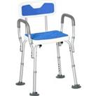 HOMCOM Shower Stools Shower Seat for Elderly and Disabled, EVA Padded, Height Adjustable with Back a