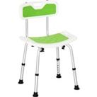 HOMCOM Shower Chair, 6-Level Height Adjustable Shower Stool with Backrest, Curved Seat, Anti-slip Fo