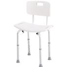 HOMCOM Adjustable Bath Chair, Shower Stool Safety Seat for Elderly, Bathroom Aid with Adjustable Pos