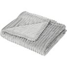 HOMCOM Flannel Fleece Throw, Striped Reversible Travel Bedspread, Fluffy Warm King Size Blanket, 230