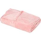 HOMCOM Flannel Fleece Throw Blanket, Fluffy Warm Throw Blanket, Striped Reversible Travel Bedspread,