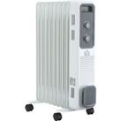 HOMCOM 2180W Oil Filled Radiator, Portable Electric Heater, w/ Built-in 24-Hour Timer, 3 Heat Settin
