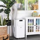 HOMCOM 8000 BTU 4-In-1 Compact Portable Mobile Air Conditioner Unit Cooling Dehumidifying Ventilating w/ Fan Remote LED Display 24 Hr Timer Auto Shut