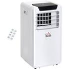 HOMCOM 10000 BTU Mobile Portable Air Conditioner Cooling Dehumidifying Ventilating Ac Unit w/ Remote Controller, LED Display, Timer, White