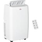 HOMCOM 12,000 BTU Portable Air Conditioner Dehumidifier Cooling Fan for Room up to 25m, with Remote, LED Display, 24H Timer, Window Mount Kit, White