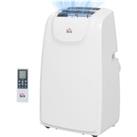 HOMCOM 12,000 BTU Mobile Air Conditioner for Room up to 28m, with Dehumidifier, Quiet Mode, 24H Timer, Wheels, Child Lock