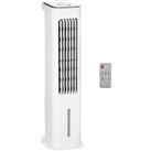 HOMCOM Ice Cooling Evaporative Air Cooler with Oscillation, 3 Modes, 3 Speeds, Remote Control, Timer, White