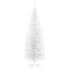 HOMCOM 5T Artificial Pine Pencil Slim Tall Christmas Tree with Branch Tips Xmas Holiday Dcor with Stand White