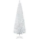 HOMCOM 1.8m 6ft Artificial Pine Pencil Slim Tall Christmas Tree with 390 Branch Tips Xmas Holiday Dcor with Stand White