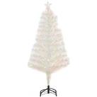 HOMCOM 4 Feet Prelit Artificial Christmas Tree with Fiber Optic LED Light, Holiday Home Xmas Decorat