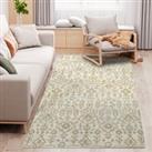 HOMCOM Beige Rug, Floral Pattern Area Rugs, Decorative Carpet for Living Room, Bedroom, Dining Room,