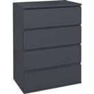 HOMCOM Modern High Gloss Chest of Drawers, 4-Drawer Bedroom Storage Dresser, Stylish Furniture