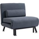 HOMCOM Single Sofa Bed Sleeper, Foldable Portable Pillow Lounge Couch Living Room Furniture, Dark Gr