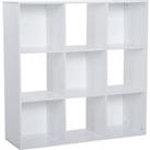 HOMCOM 3-tier 9 Cubes Storage Unit Particle Board Cabinet Bookcase Organiser Home Office Shelves White