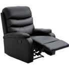 HOMCOM PU Leather Reclining Chair, Manual Recliner Chair with Padded Armrests, Retractable Footrest 