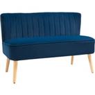 HOMCOM 117cm Two-Seat sofa, Velvet Seat Sofa with Wood Frame Foam Padding High Back Soft Comfortable