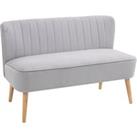 HOMCOM Modern Velvet Double Seat Sofa w/ Wood Frame Foam Padding High Back Soft Comfortable Compact 