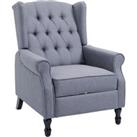 HOMCOM Recliner Armchair for Living Room, Reclining Chair, Wingback Chair with Button Tufted Back an