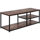 HOMCOM TV stand Industrial Style TV Cabinet With Storages 2 Shelves Metal Frame For living Room