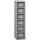 HOMCOM Twin Media Towers: Adjustable Shelving for Blu-Ray & DVD Organisation, Sleek Grey Bookcases