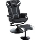 Vinsetto 2 Pieces Video Game Chair and Footrest Set Racing Style Recliner w/Headrest, Lumbar Support