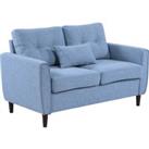 HOMCOM 2 Seat Sofa Double Sofa Loveseat Fabric Wooden Legs Tufted Design for Living Room, Dining Roo